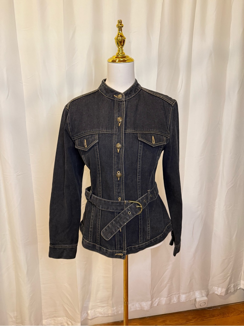 Willi Smith Dark Denim Belted Denim Jacket